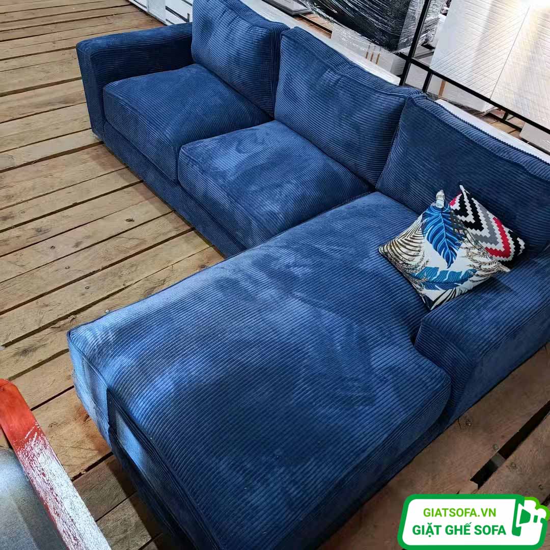 Tuệ Tâm giặt sofa tại nhà Hoài Đức