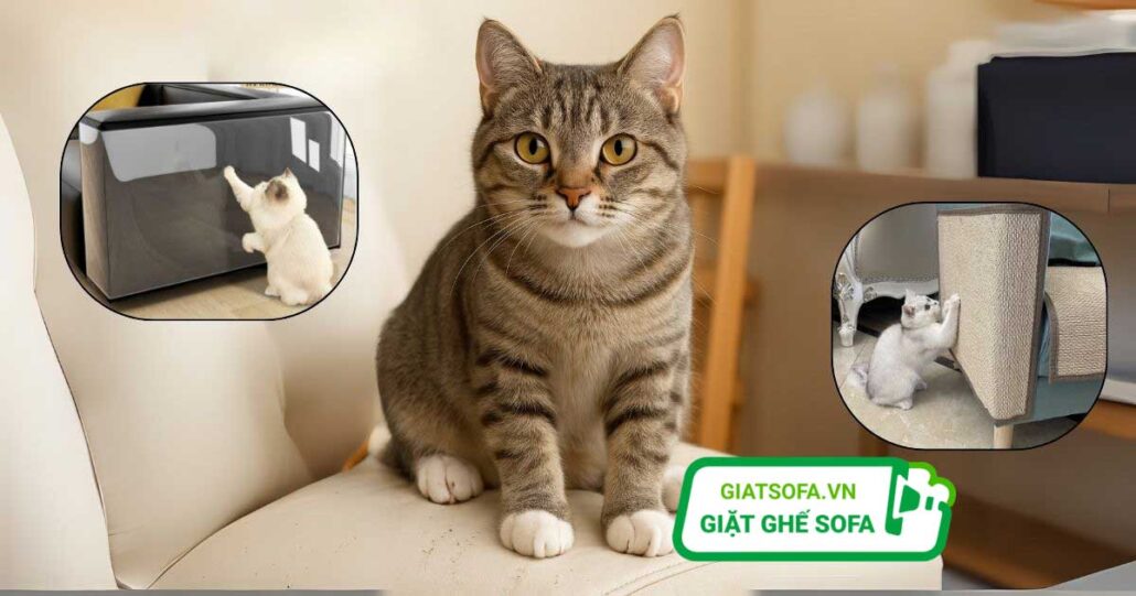 1. Cách khắc phục sofa bị mèo cào với sofa da
